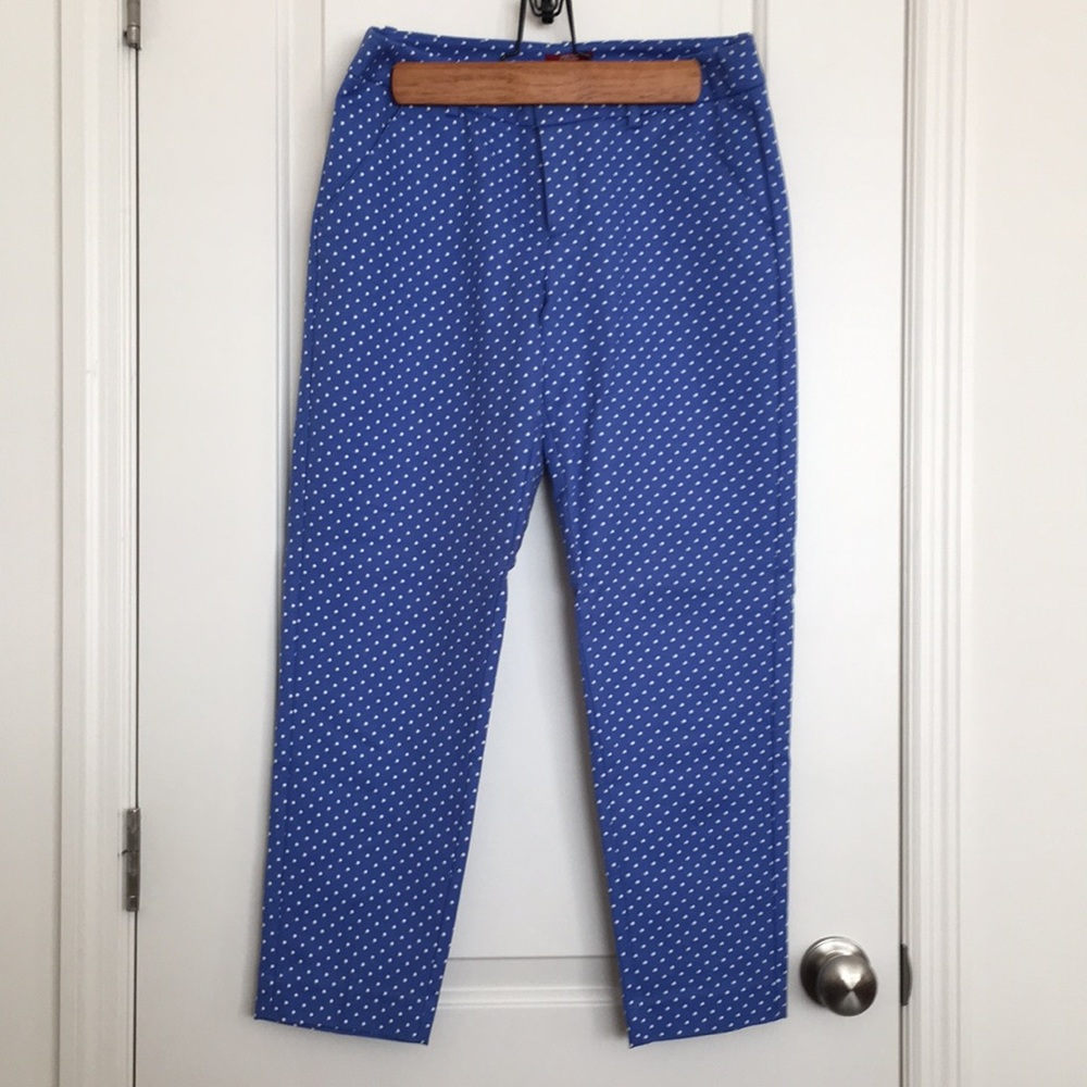 Merona cropped blue polka dot pants.